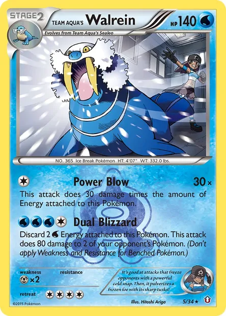 Team Aqua's Walrein, Pokémon card DCR 5 — Double Crisis set