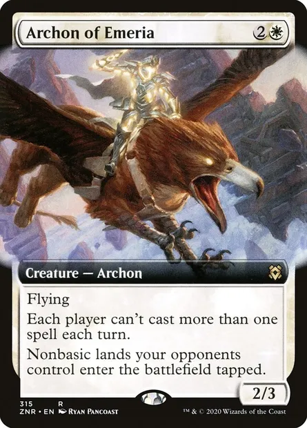 Archon of Emeria, Magic card ZNR 315 — Zendikar Rising set