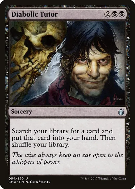 Diabolic Tutor, Magic card CMA 54 — Commander Anthology set