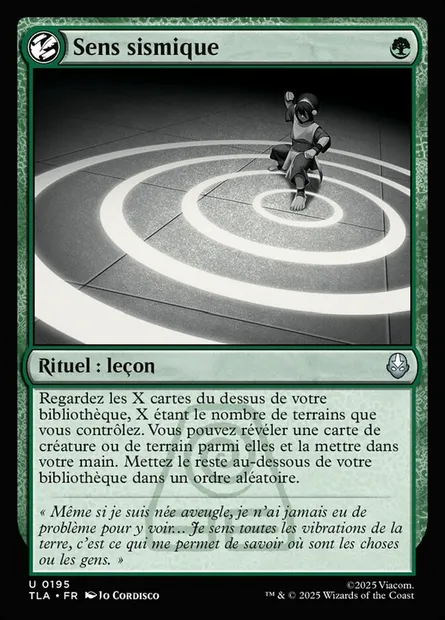 Sens sismique, carte Magic TLA 195 — extension Avatar: The Last Airbender