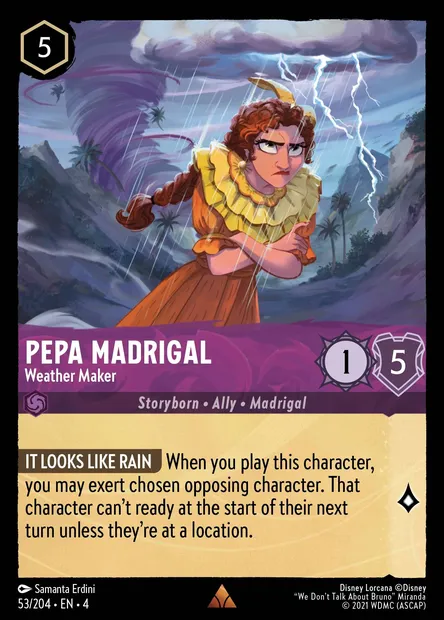 Pepa Madrigal - Weather Maker, Disney Lorcana card CH4-053 — Ursula's Return set