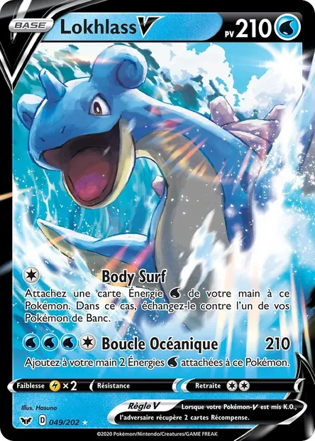 Lokhlass V, carte Pokémon SSH 49 — extension Épée et Bouclier
