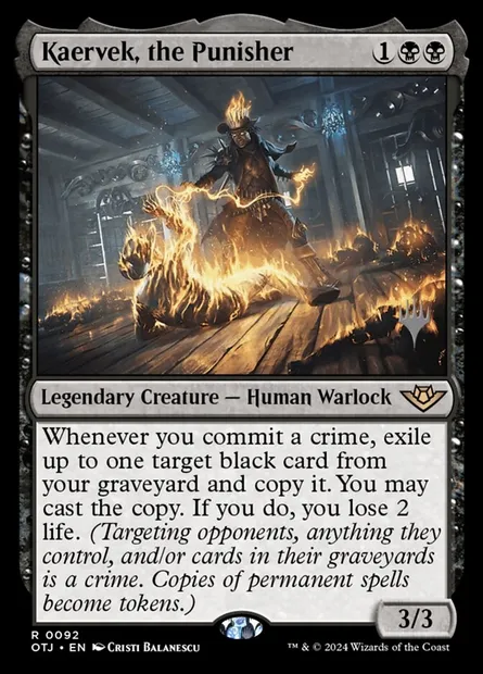 Kaervek, le châtieur, carte Magic POTJ 92p — extension Outlaws of Thunder Junction Promos