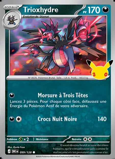 Trioxhydre, carte Pokémon 30C 099 — extension 30ᵉ Anniversaire