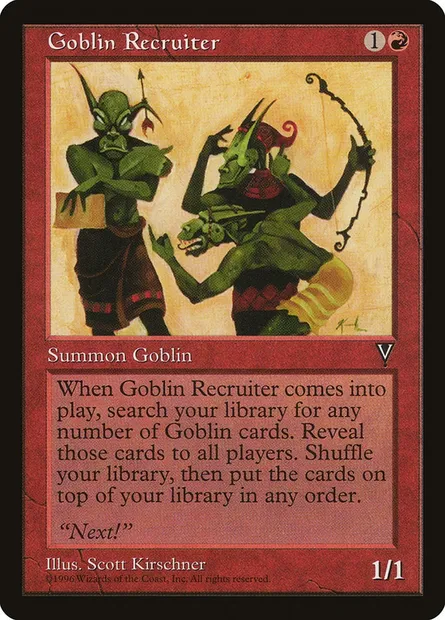 Goblin Recruiter, Magic card VIS 80 — Visions set