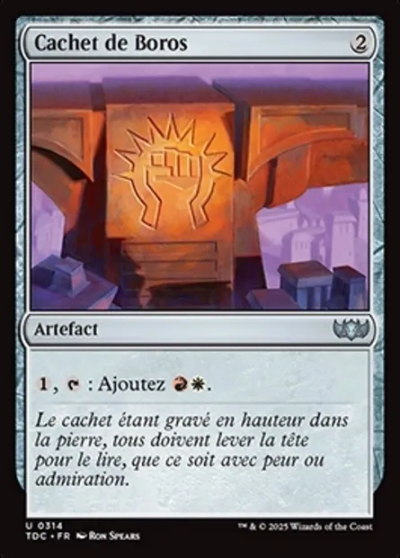 Cachet de Boros, carte Magic TDC 314 — extension Tarkir: Dragonstorm Commander