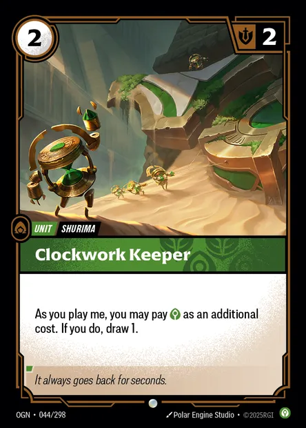 Clockwork Keeper, carte Riftbound OGN 044 — extension Origins