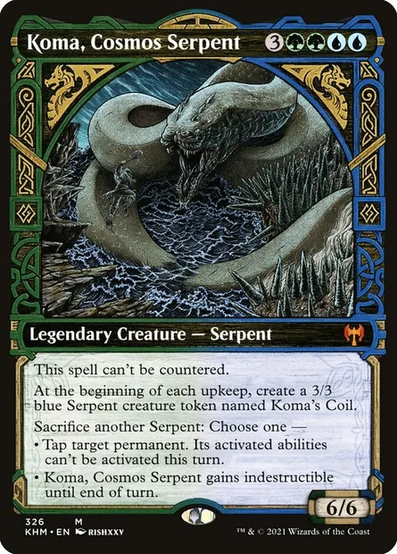 Koma, Cosmos Serpent, Magic card KHM 326 — Kaldheim set