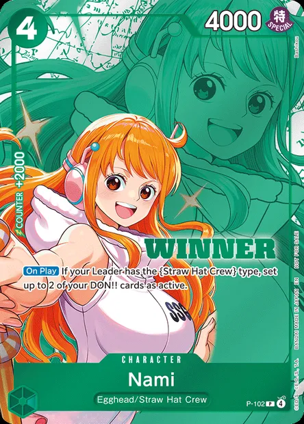Nami, One Piece card P-102 — Promotion card set