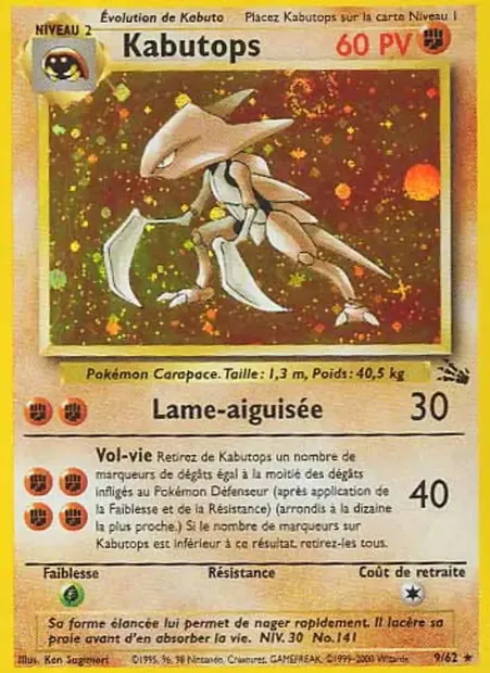 Kabutops, carte Pokémon FO 9 — extension Fossile