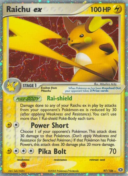 Raichu ex, Pokémon card EM 97 — Emerald set