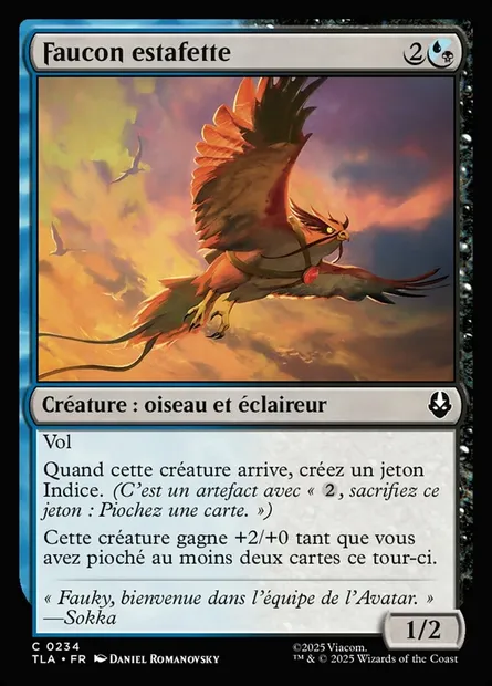 Faucon estafette, carte Magic TLA 234 — extension Avatar: The Last Airbender