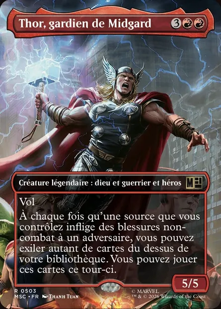 Thor, gardien de Midgard, carte Magic MSC 503 — extension Marvel Super Heroes Commander