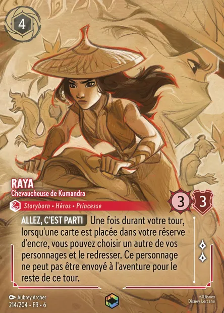 Raya - Chevaucheuse de Kumandra, carte Disney Lorcana CH6-214 — extension La Mer Azurite