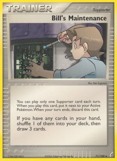 Bill's Maintenance, Pokémon card CG 71 — Crystal Guardians set