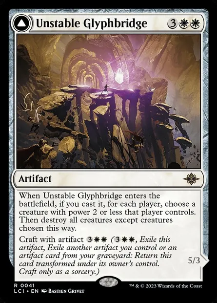 Unstable Glyphbridge // Sandswirl Wanderglyph, Magic card LCI 41 — The Lost Caverns of Ixalan set