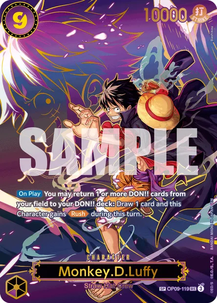 Monkey.D.Luffy, One Piece card OP09-119 — EMPERORS IN THE NEW WORLD set