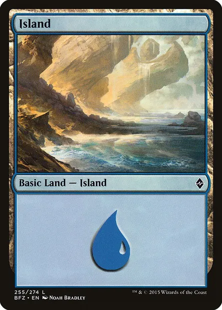 Island, Magic card BFZ 255a — Battle for Zendikar set