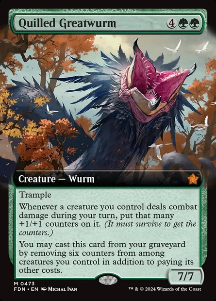 Quilled Greatwurm, Magic card FDN 473 — Foundations set