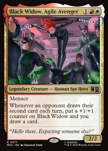 Black Widow, Agile Avenger, Magic card MSC 77 — Marvel Super Heroes Commander set