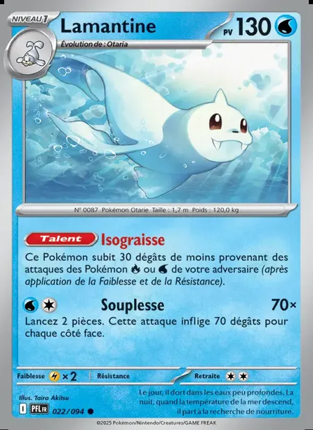 Lamantine, carte Pokémon PFL 022 — extension Flammes Fantasmagoriques