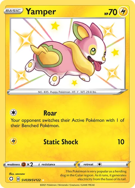 Yamper, Pokémon card SHF SV039 — Shining Fates set