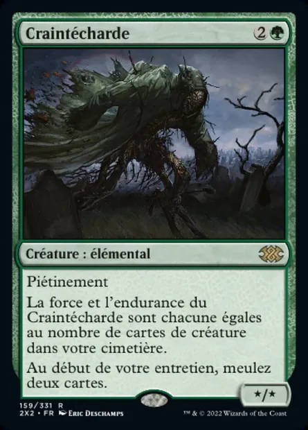 Craintécharde, carte Magic 2X2 159 — extension Double Masters 2022