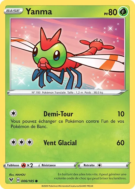 Yanma, carte Pokémon VIV 6 — extension Voltage Éclatant