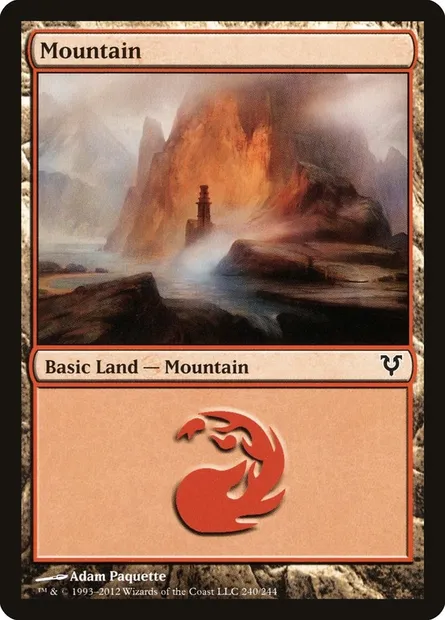 Mountain, Magic card AVR 240 — Avacyn Restored set