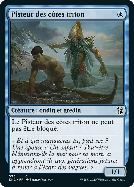 Pisteur des côtes triton, carte Magic ZNC 38 — extension Zendikar Rising Commander