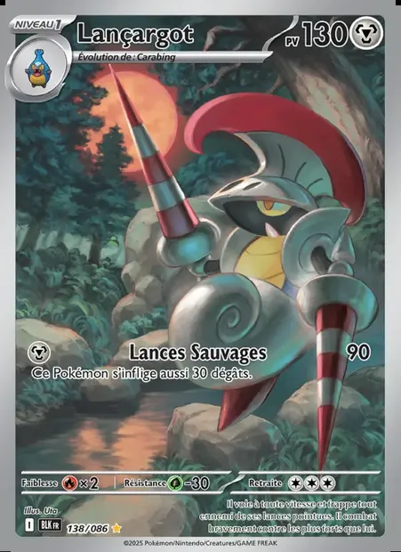 Lançargot, carte Pokémon BLK 138 — extension Foudre Noire