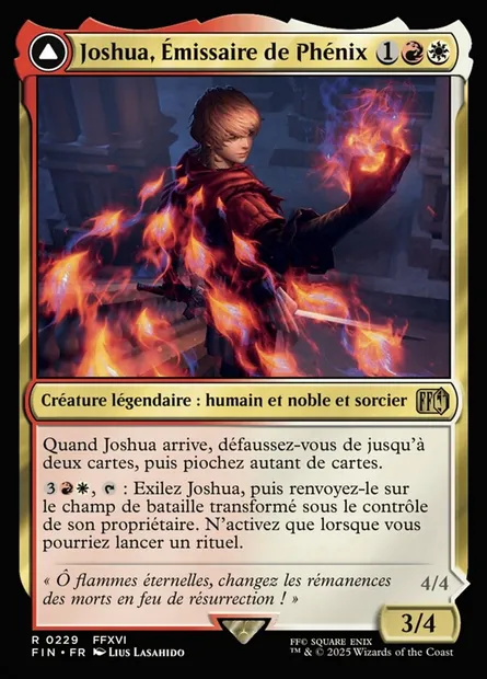 Joshua, Phoenix's Dominant // Phoenix, Warden of Fire, carte Magic FIN 229 — extension Final Fantasy