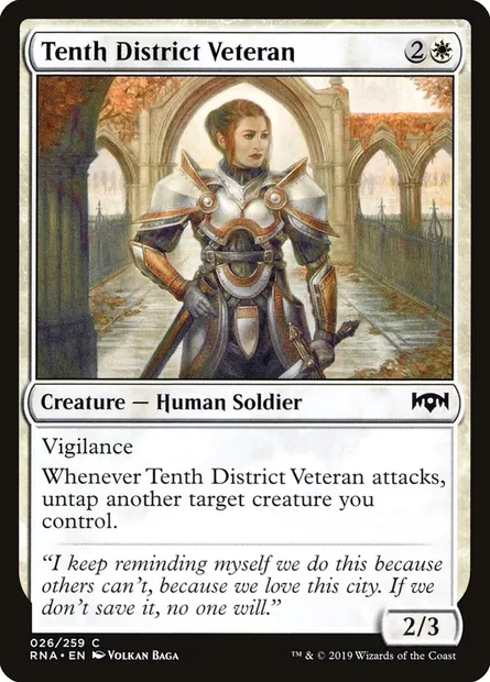 Tenth District Veteran, Magic card RNA 26 — Ravnica Allegiance set