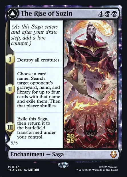 The Rise of Sozin // Fire Lord Sozin, Magic card PTLA 117s — Avatar: The Last Airbender Promos set