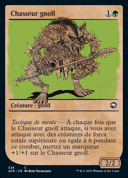 Chasseur gnoll, carte Magic AFR 326 — extension Forgotten Realms: Aventures dans les Royaumes Oubliés