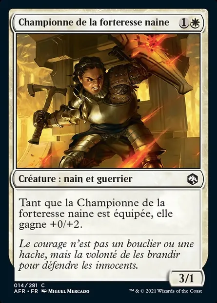 Championne de la forteresse naine, carte Magic AFR 14 — extension Forgotten Realms: Aventures dans les Royaumes Oubliés