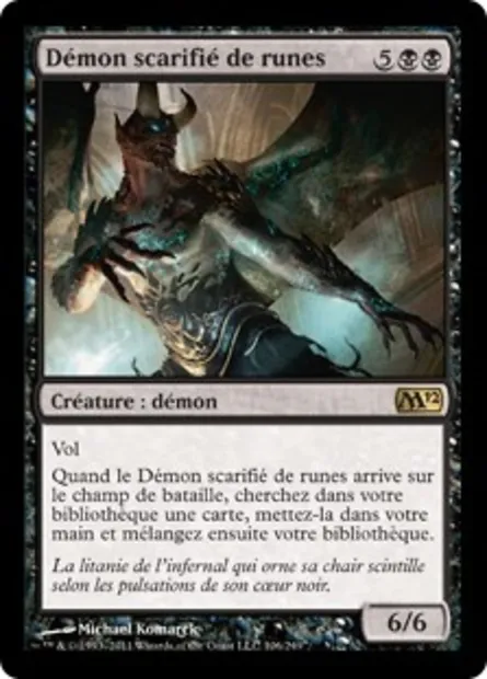 Démon scarifié de runes, carte Magic M12 106 — extension Magic 2012