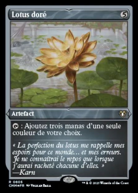 Lotus doré, carte Magic CMM 605 — extension Commander Masters