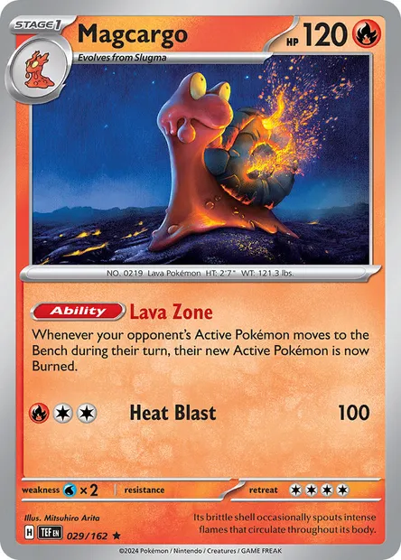 Magcargo, Pokémon card TEF 029 — Temporal Forces set