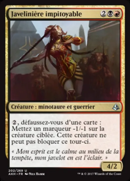 Javelinière impitoyable, carte Magic AKH 202 — extension Amonkhet