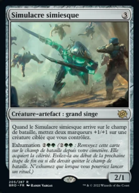 Simulacre simiesque, carte Magic BRO 205 — extension La Guerre Fratricide