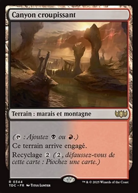 Canyon croupissant, carte Magic TDC 344 — extension Tarkir: Dragonstorm Commander