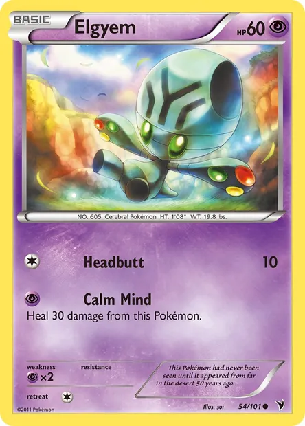 Elgyem, Pokémon card NVI 54 — Noble Victories set