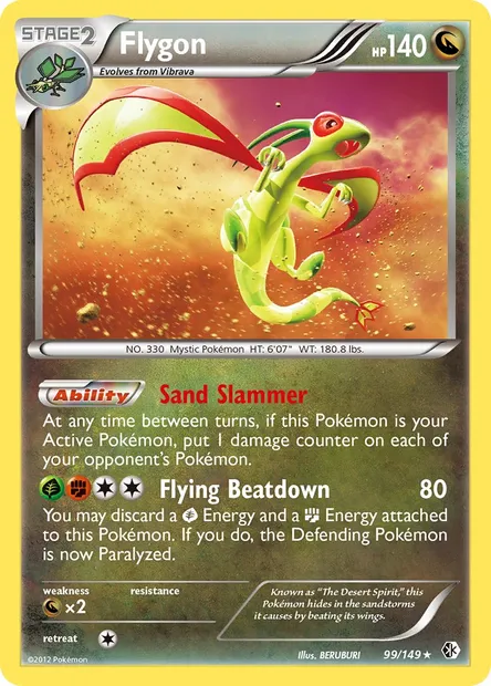 Flygon, Pokémon card BCR 99 — Boundaries Crossed set