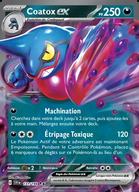 Coatox-ex, carte Pokémon SVI 131 — extension Écarlate et Violet