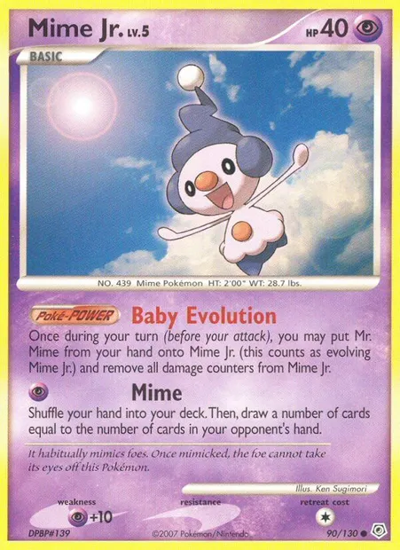 Mime Jr., Pokémon card DP 90 — Diamond & Pearl set