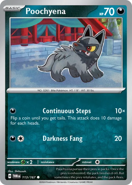 Poochyena, Pokémon card TWM 113 — Twilight Masquerade set