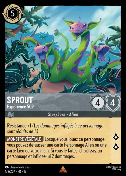 Sprout - Expérience 509, carte Disney Lorcana CH13-179 — extension Invasion Epineuse!