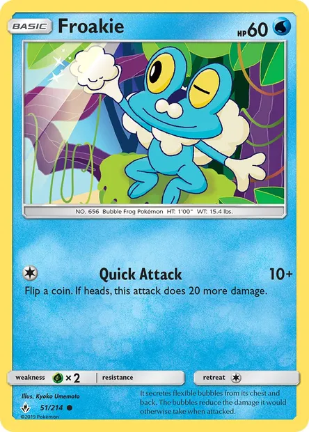 Froakie, Pokémon card UNB 51 — Unbroken Bonds set