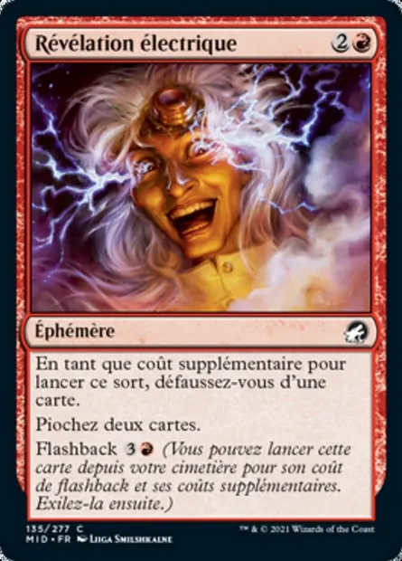 Révélation électrique, carte Magic MID 135 — extension Innistrad : chasse de minuit